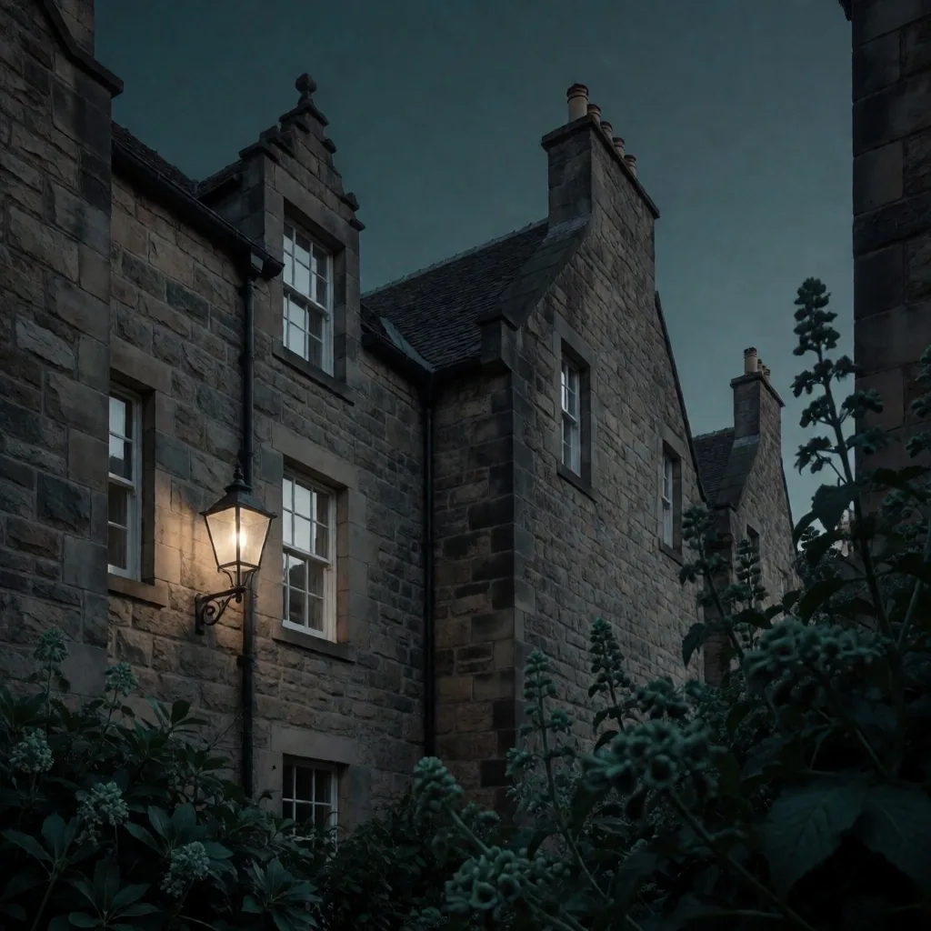 Evening light over Edinburgh stonework