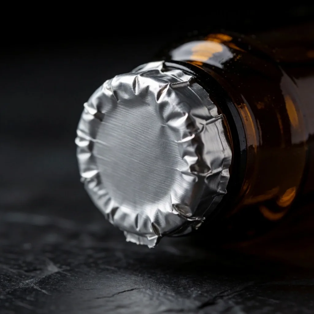 Sealed supplement bottle on dark surface
