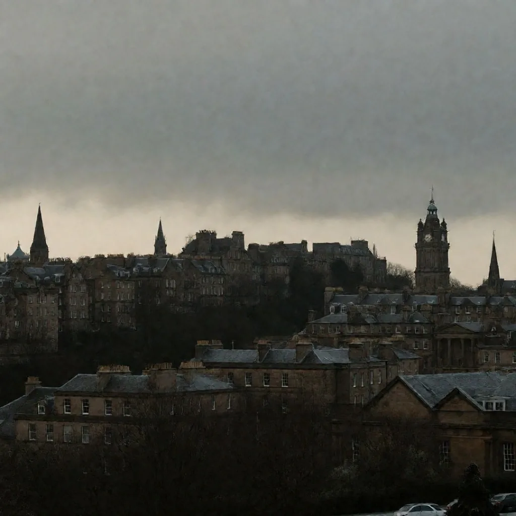 Overcast winter morning in Edinburgh